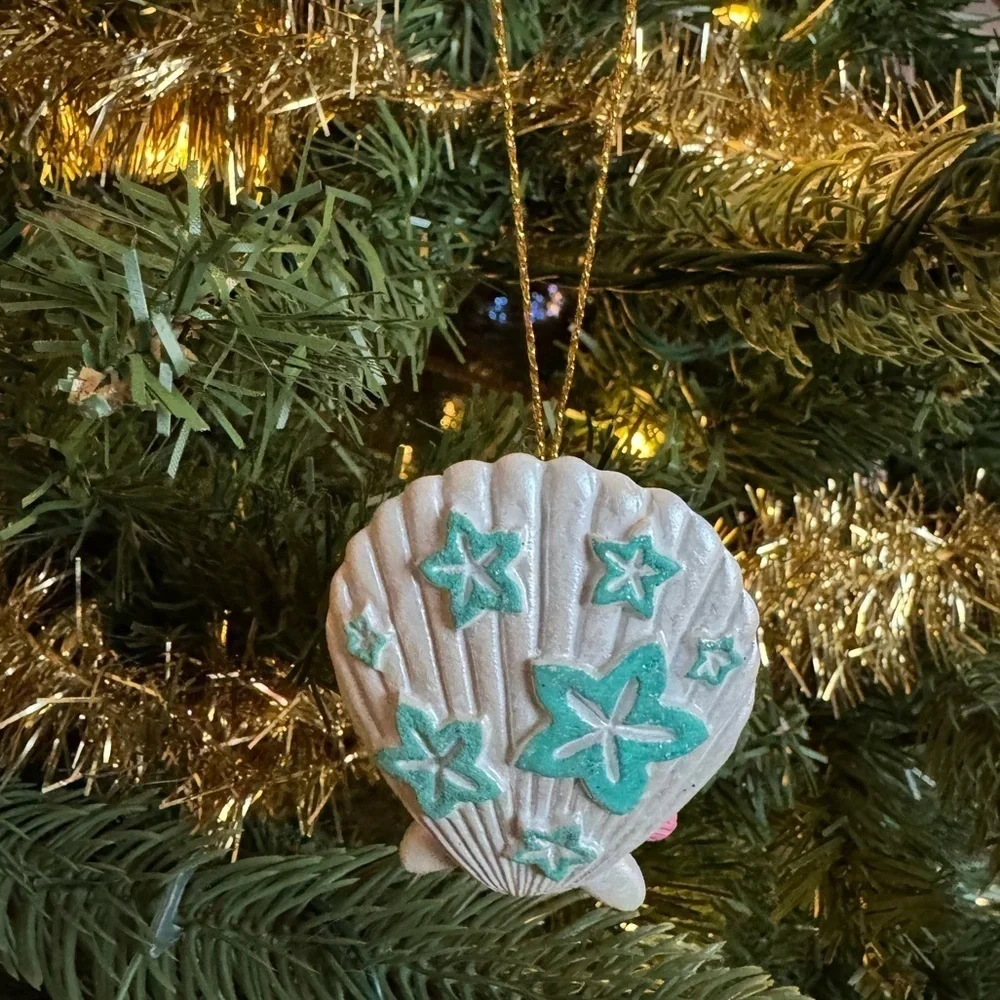 Christmas Ornament: Plumeria Seashell